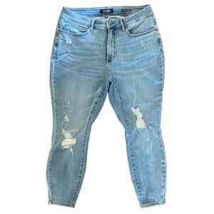 Judy Blue Jeans Skinny Size 18W Denim Control‎ Top Distressed blue
